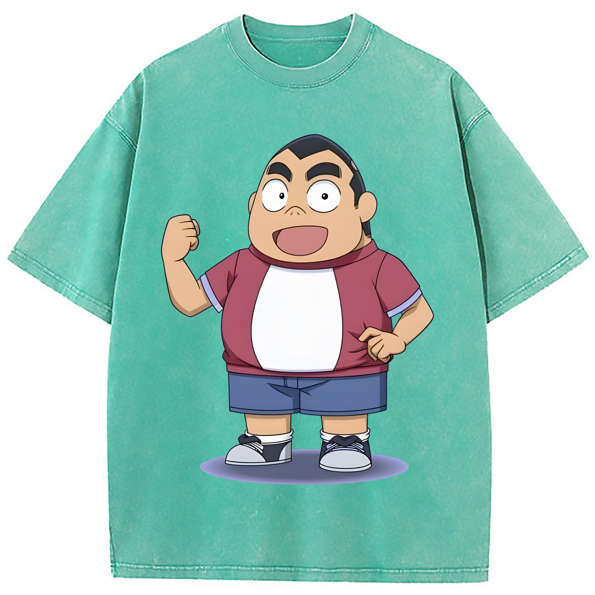 （画像用） 名探偵コナン 小嶋 元太 こじま げんた Detective Conan Kojima Genta 綿100% ヴィンテージ風 半袖Tシャツ（フロントプリント）